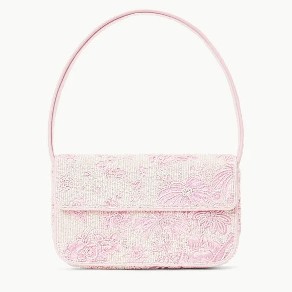 Staud TOMMY BEADED BAG IVORY CHERRY BLOSSOM TOILE - Picture 2 of 11